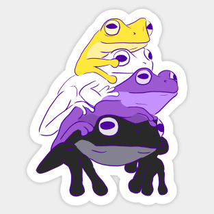 Nonbinary Pride Frog Stack Sticker